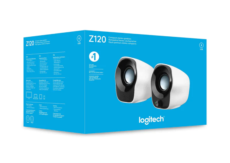 Logitech Z120 Compact PC Stereo Speakers, USB Powered, Integrated Control - Image 3